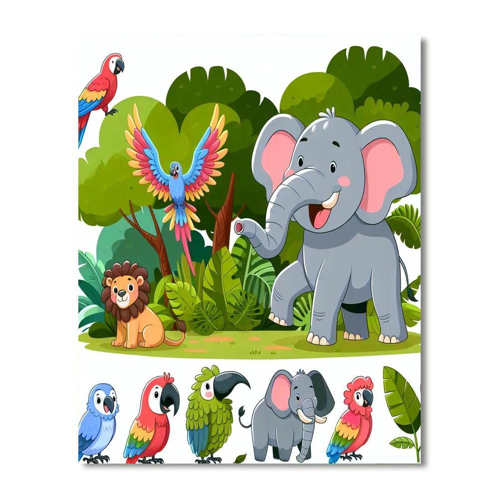 Jubilant Jungle Joy Painting By Numbers Kit