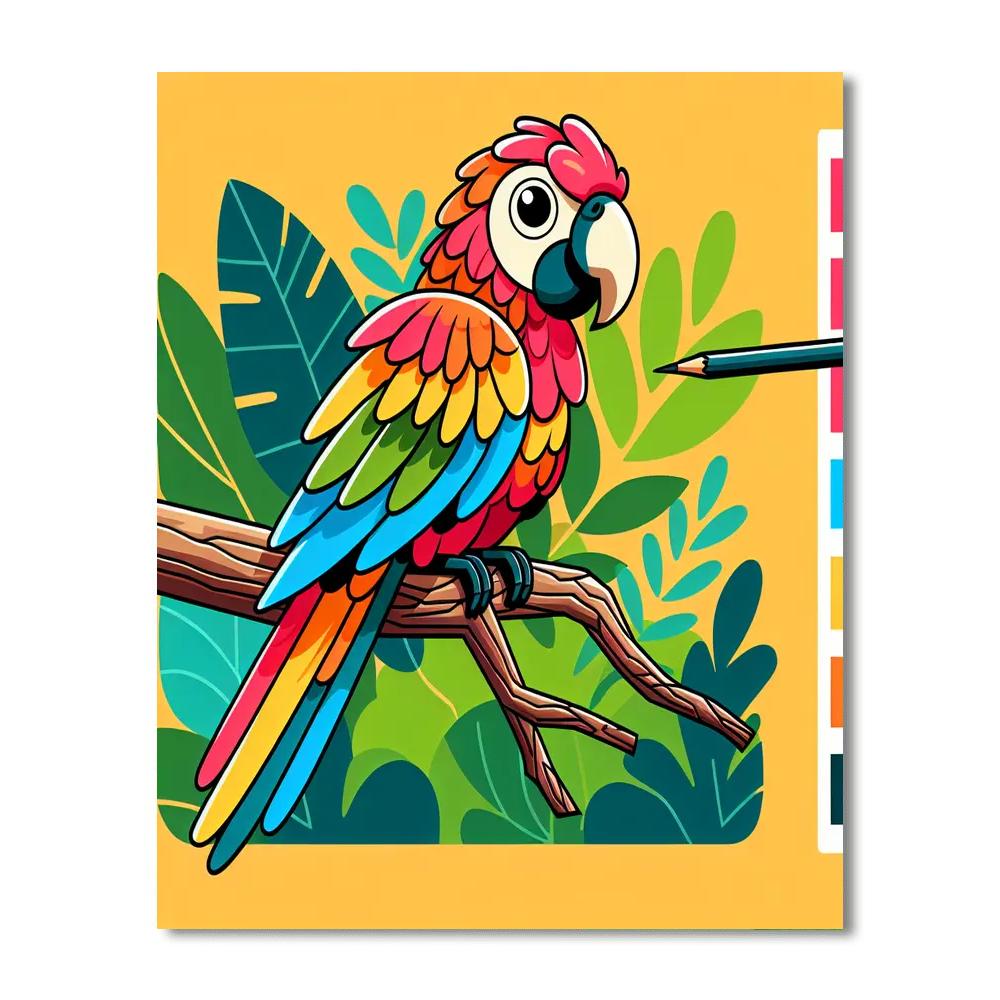 Vivid Parrot Paradise Number Painting