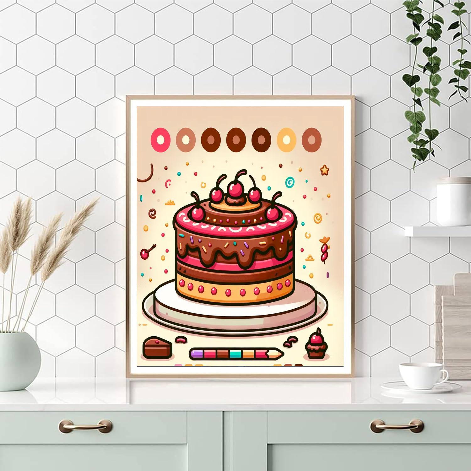 Gigantic Chocolate Cake Paint By Numbers Kits