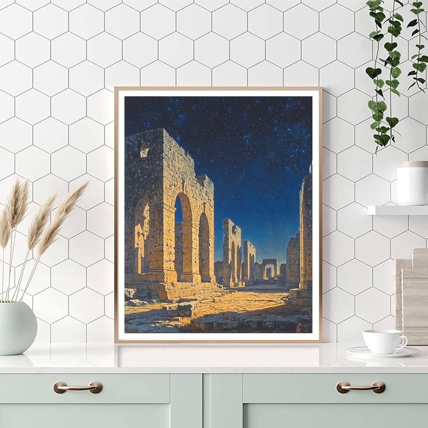 Jean-Auguste-Dominique Ingres Inspired Ancient Ruins In Dreamland  Painting Number Kit