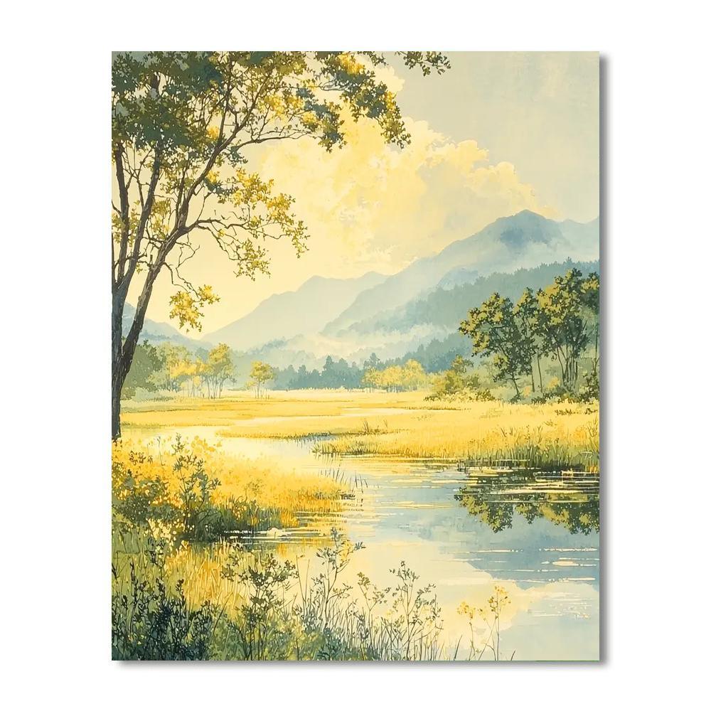 Utagawa Hiroshige Inspired Echoes Of The Tranquil Meadow  Number Painting