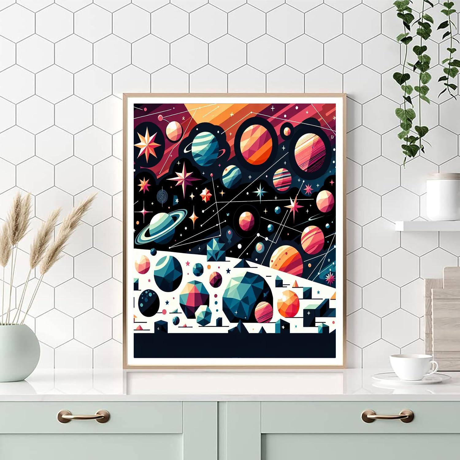 Geometric Galaxies Paint By Numbers Art