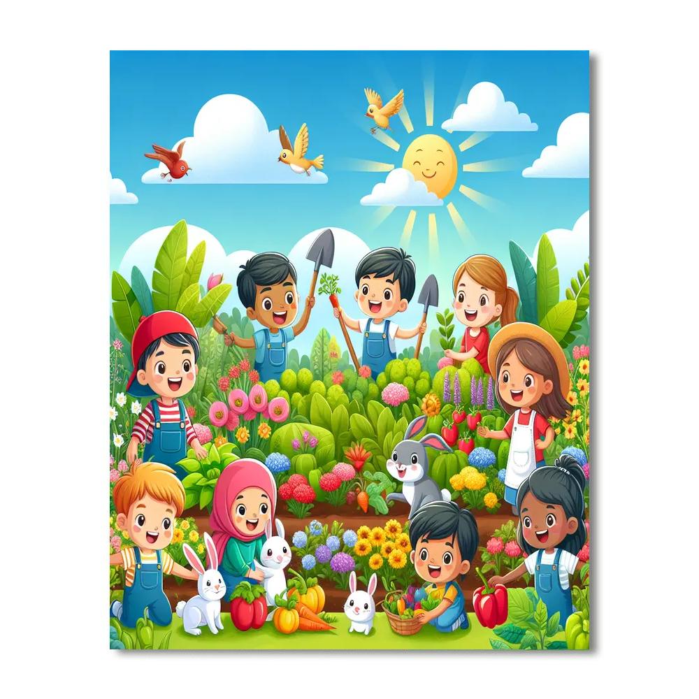Gardening With Friends Number Painting