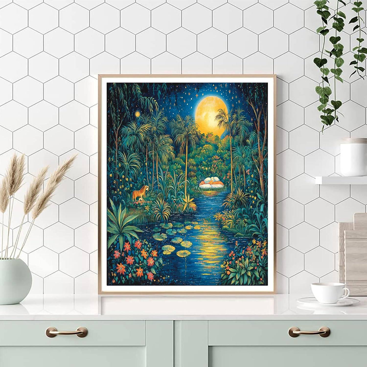 Henri Rousseau Inspired Nocturnal Serenade  Paint By Numbers Kits