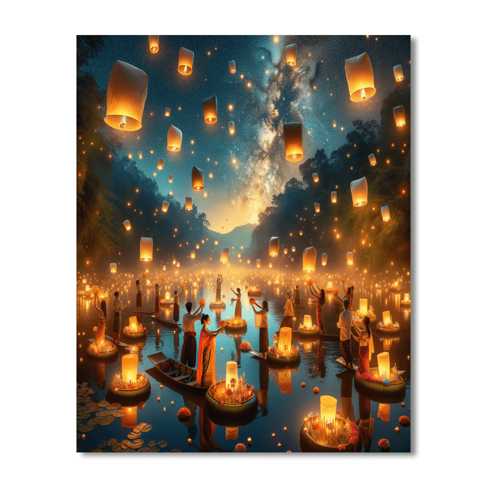 The Festival Of Lanterns Numbered Painting Kits