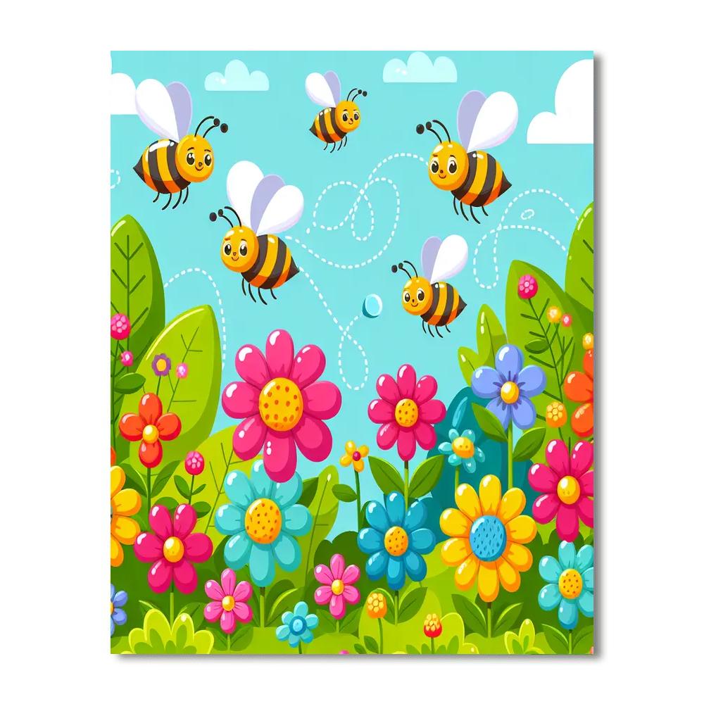 Busy Bee's Flower Garden Paint By Numbers