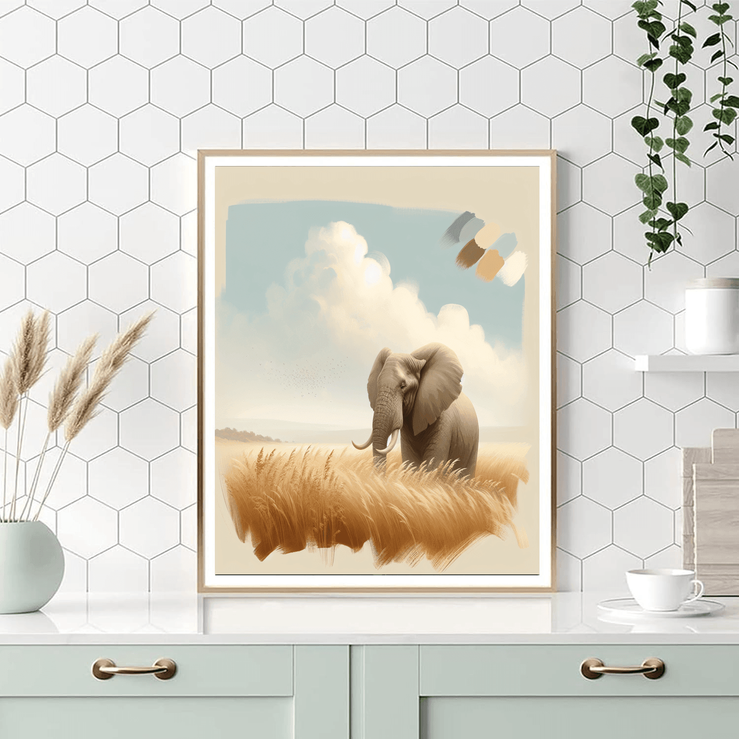 Elephant's Gentle Journey Paint By Color