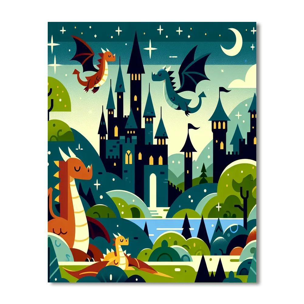 Enchanted Dragon's Realm Numbered Painting Kits