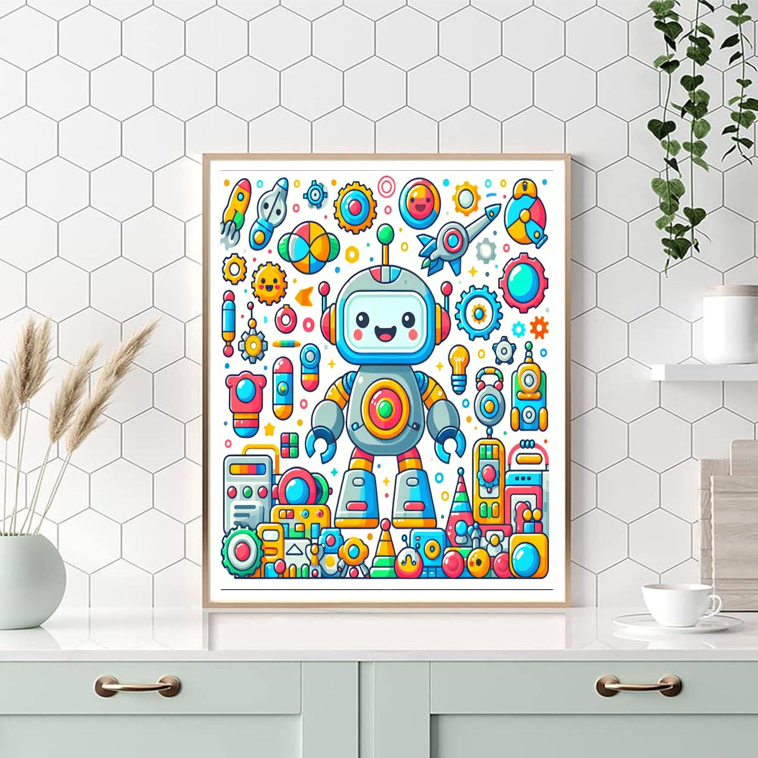 The Curious Little Robot DIY Paint By Numbers