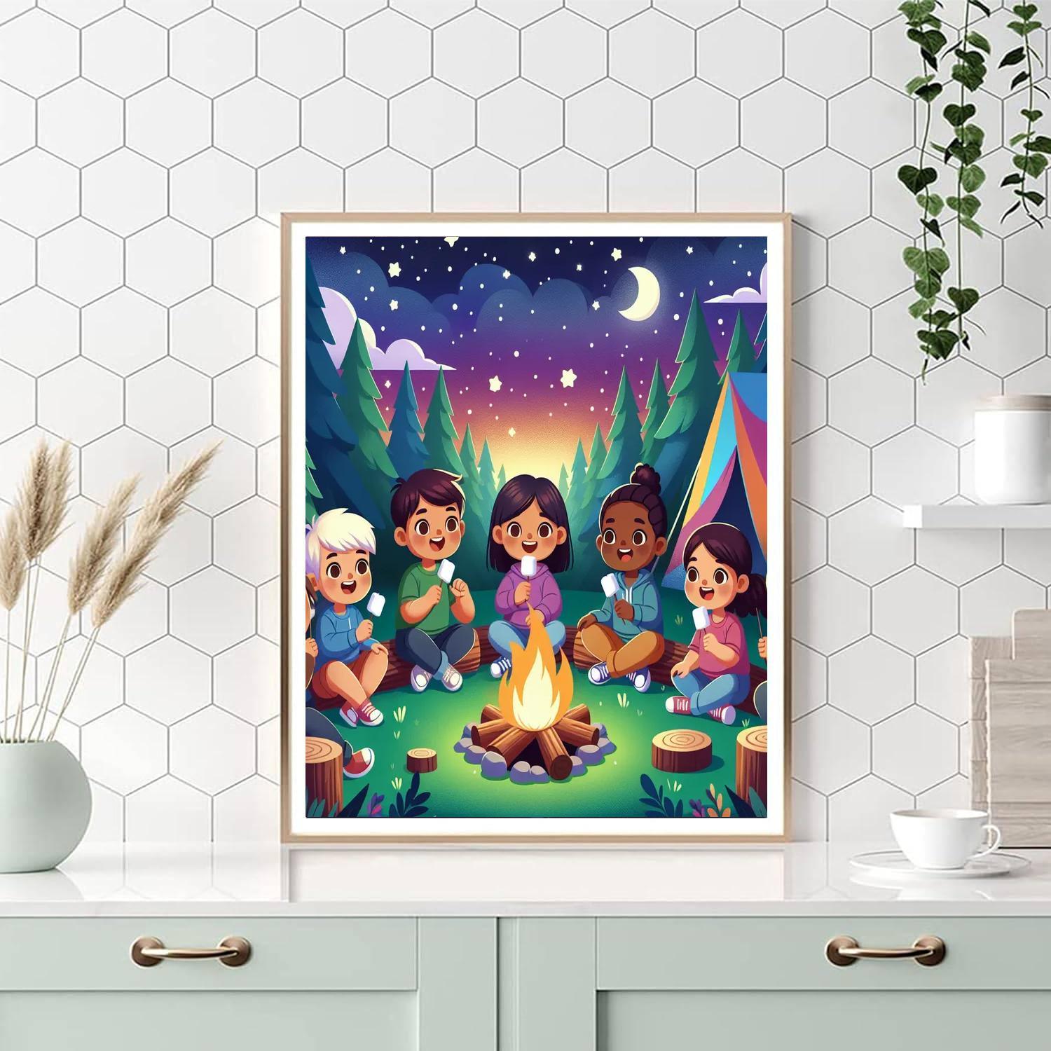Cuddly Critter Campout Paint By Numbers