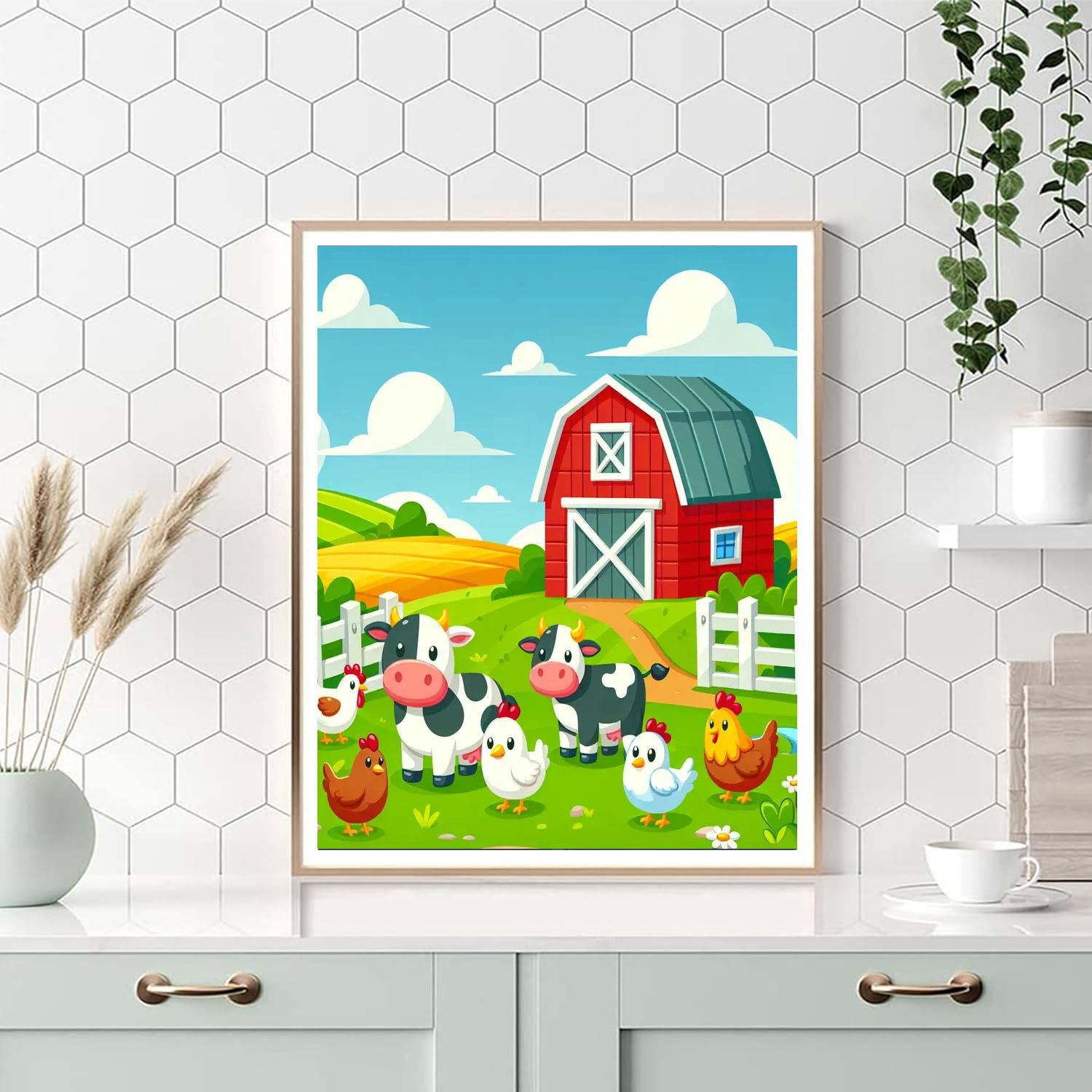 Sunny Day Farmyard Painting By Numbers Kit