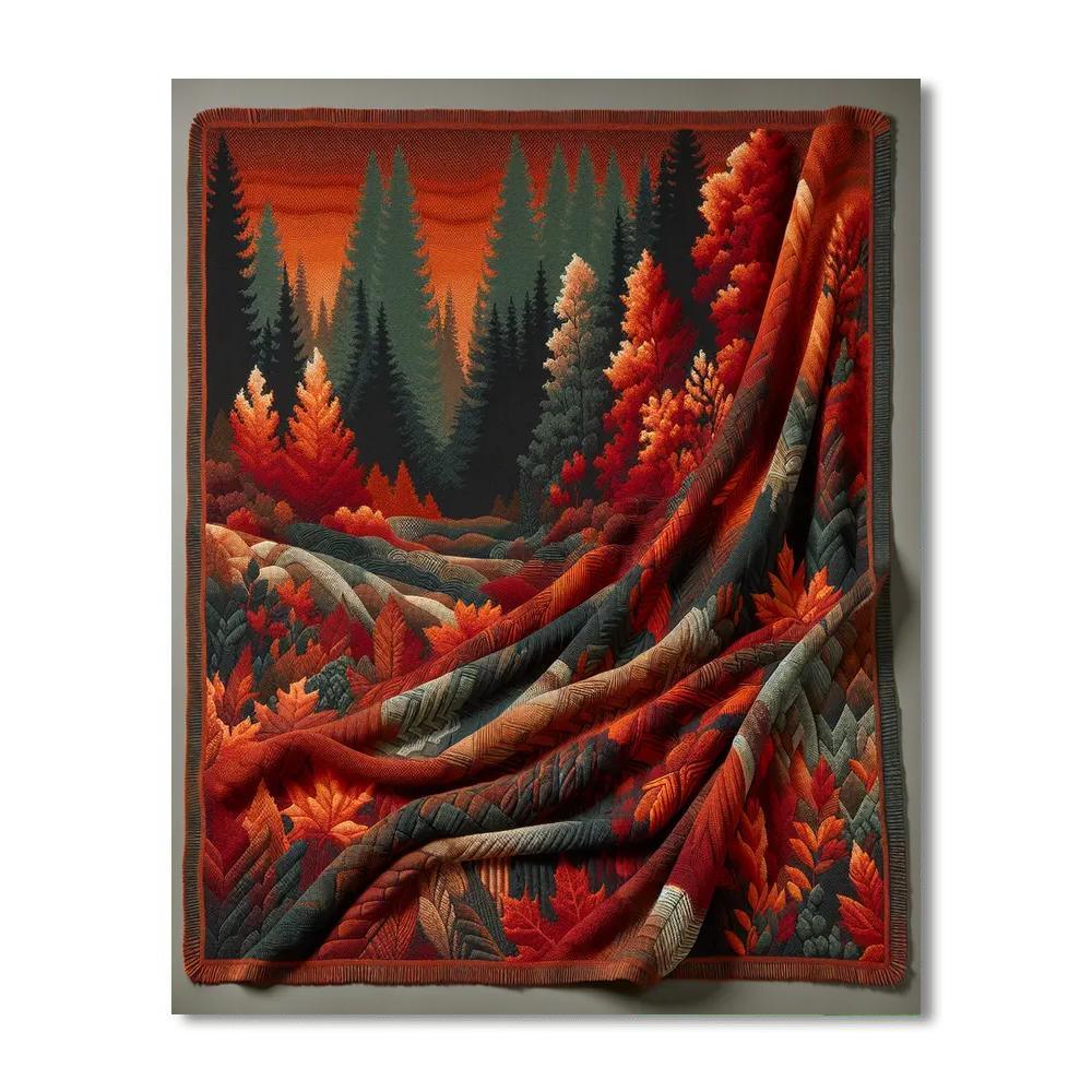 Woven Autumn Throw Paint By Number
