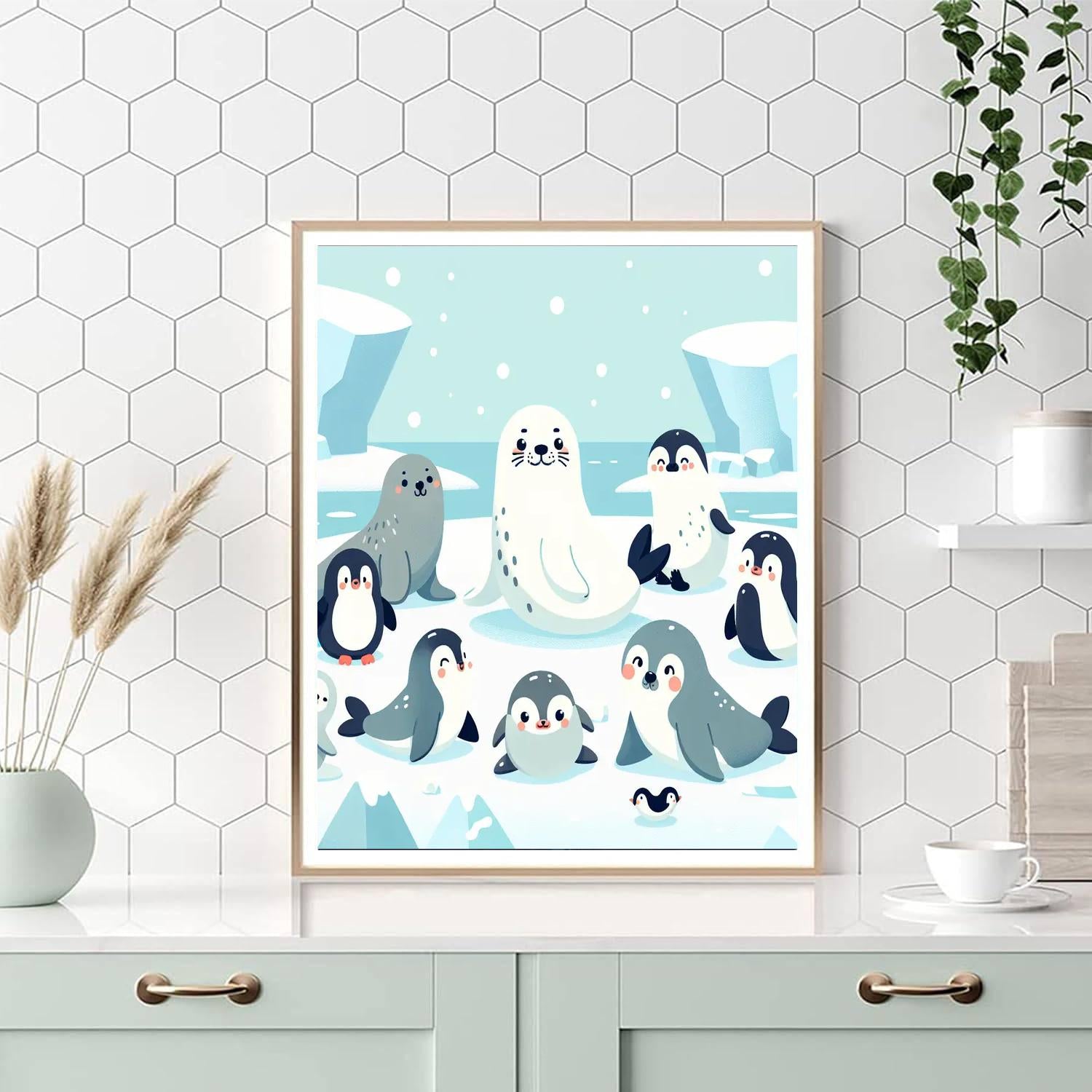 Arctic Animal Wonders Number Painting