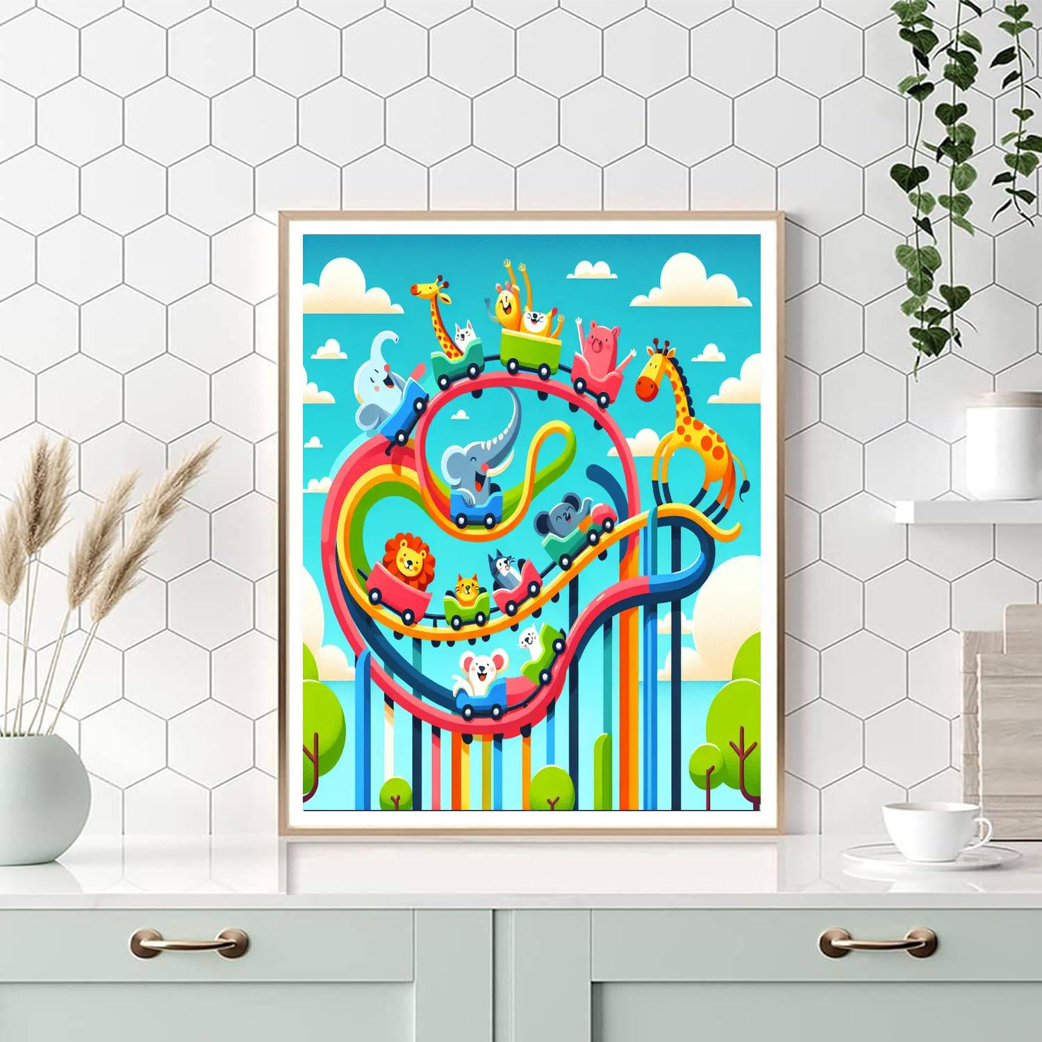 Whimsical Rollercoaster Numbered Painting Kits