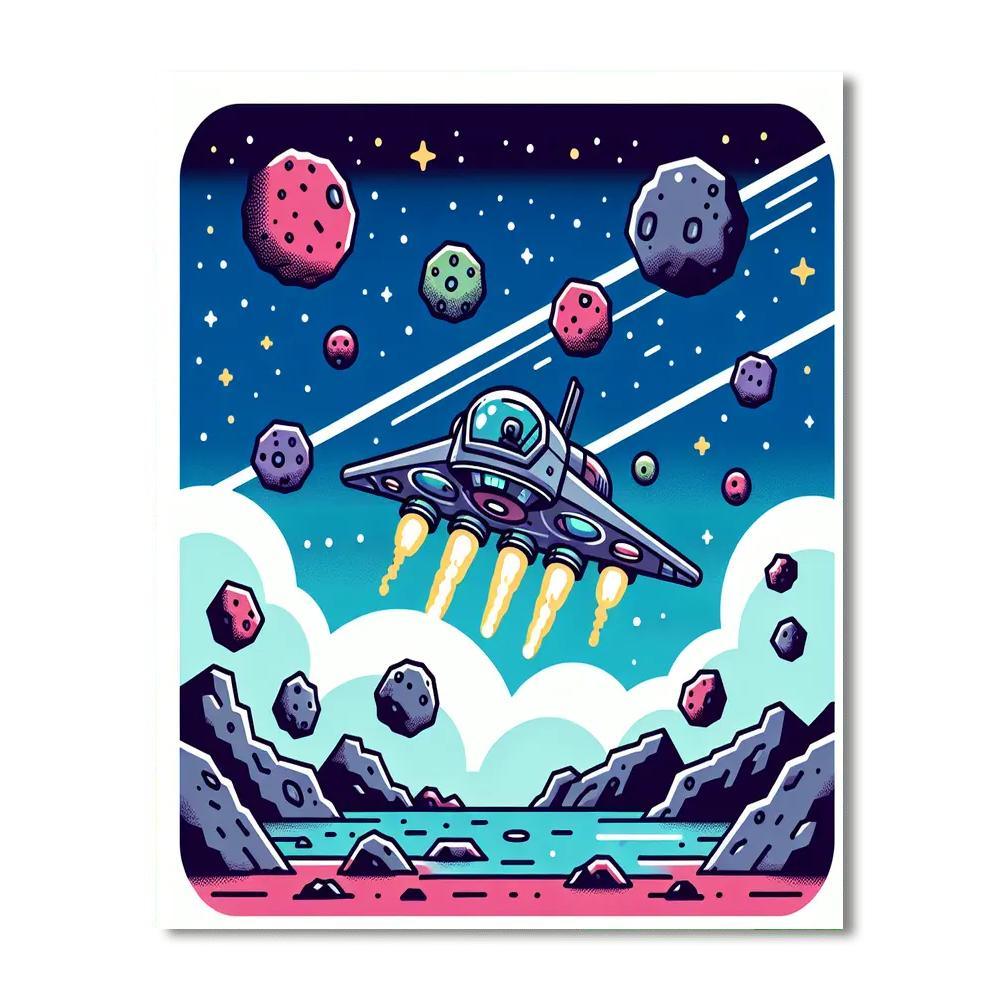 Outer Space Adventures: The Asteroid Belt Paint By Color