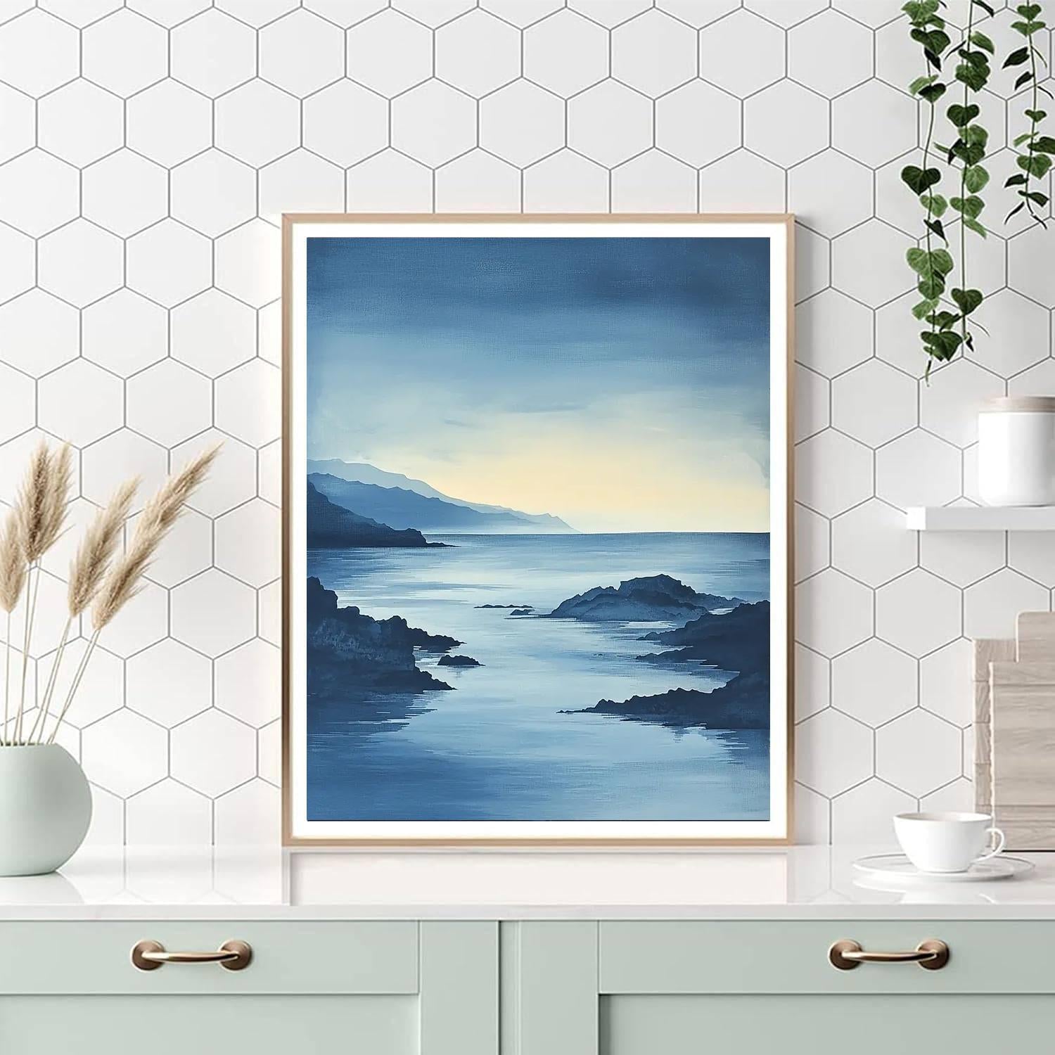 Utagawa Hiroshige Inspired Ocean's Whisper At Dawn  Painting By Numbers Kit