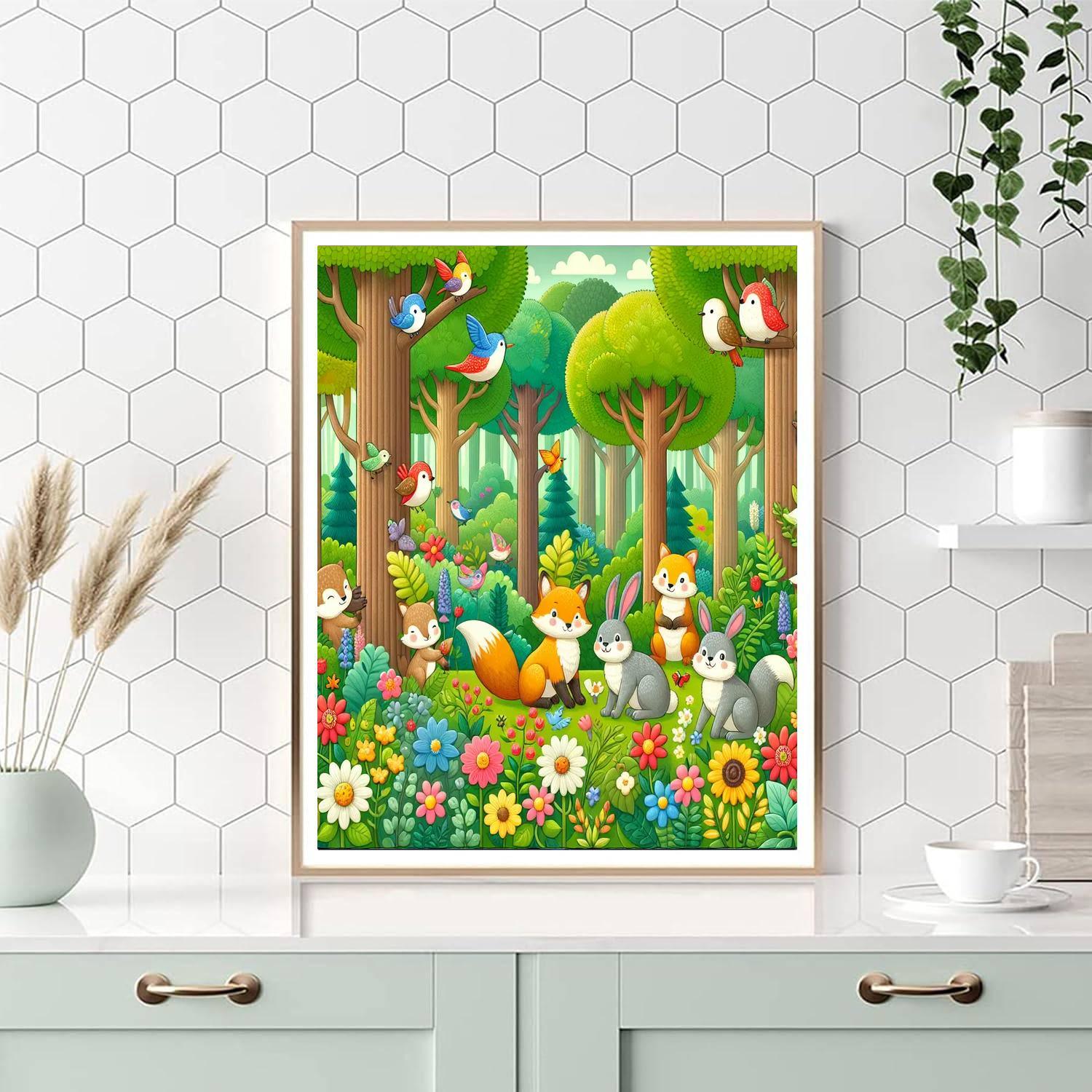 Whimsical Adventure In The Forest Painting Number Kit