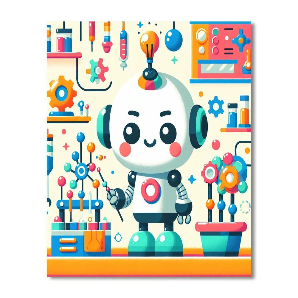 Creative Robot City Painting Number Kit