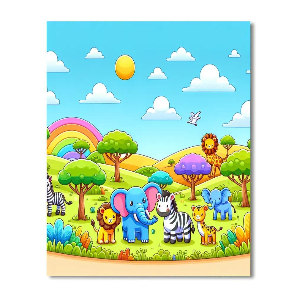 Wild Animal Safari Adventure Paint By Numbers Kits