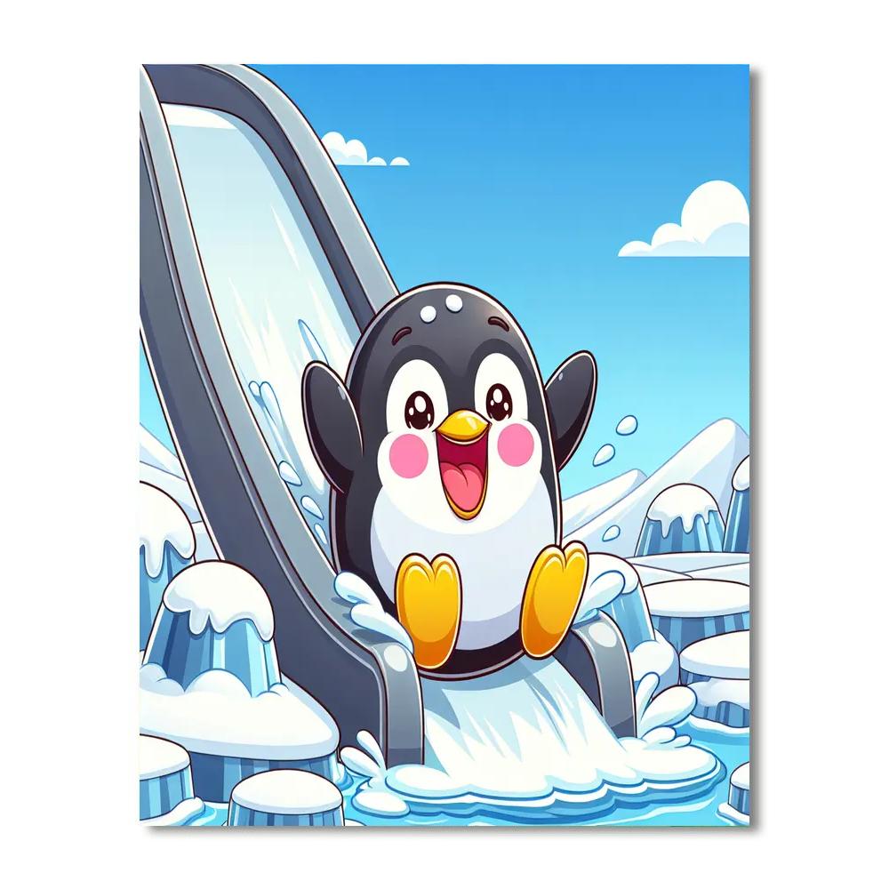 Excited Penguin Paint By Numbers Kits