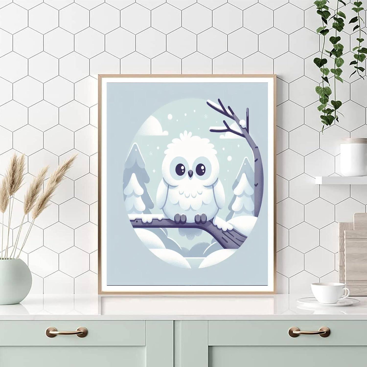 Cuddly Snowy Owl Painting By Numbers Kit