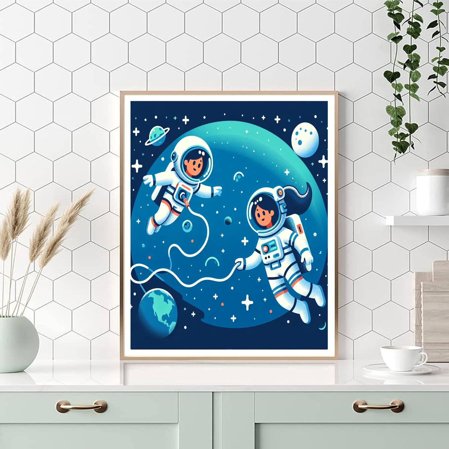 Astronaut's Spacewalk Number Painting