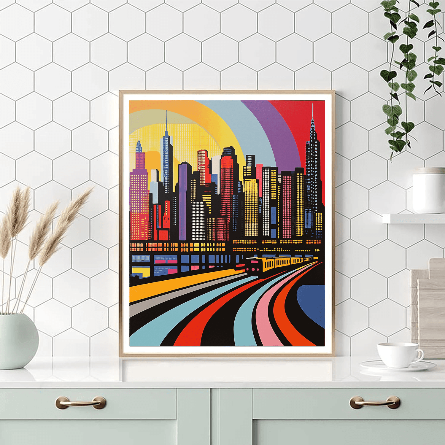 Roy Lichtenstein Inspired Lichtenstein's Dynamic Skyline  Painting By Numbers Kit