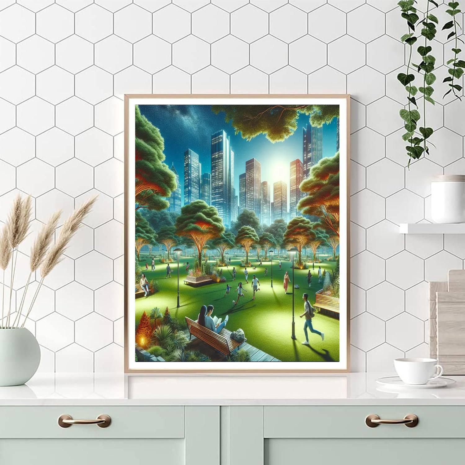 Chic Urban Park Painting Number Kit