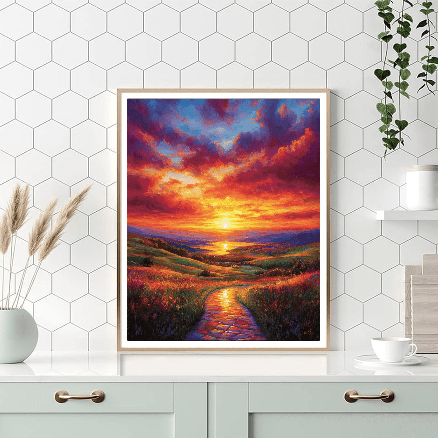 William Turner Inspired Dramatic Sunset Overlook  Paint By Numbers Kits
