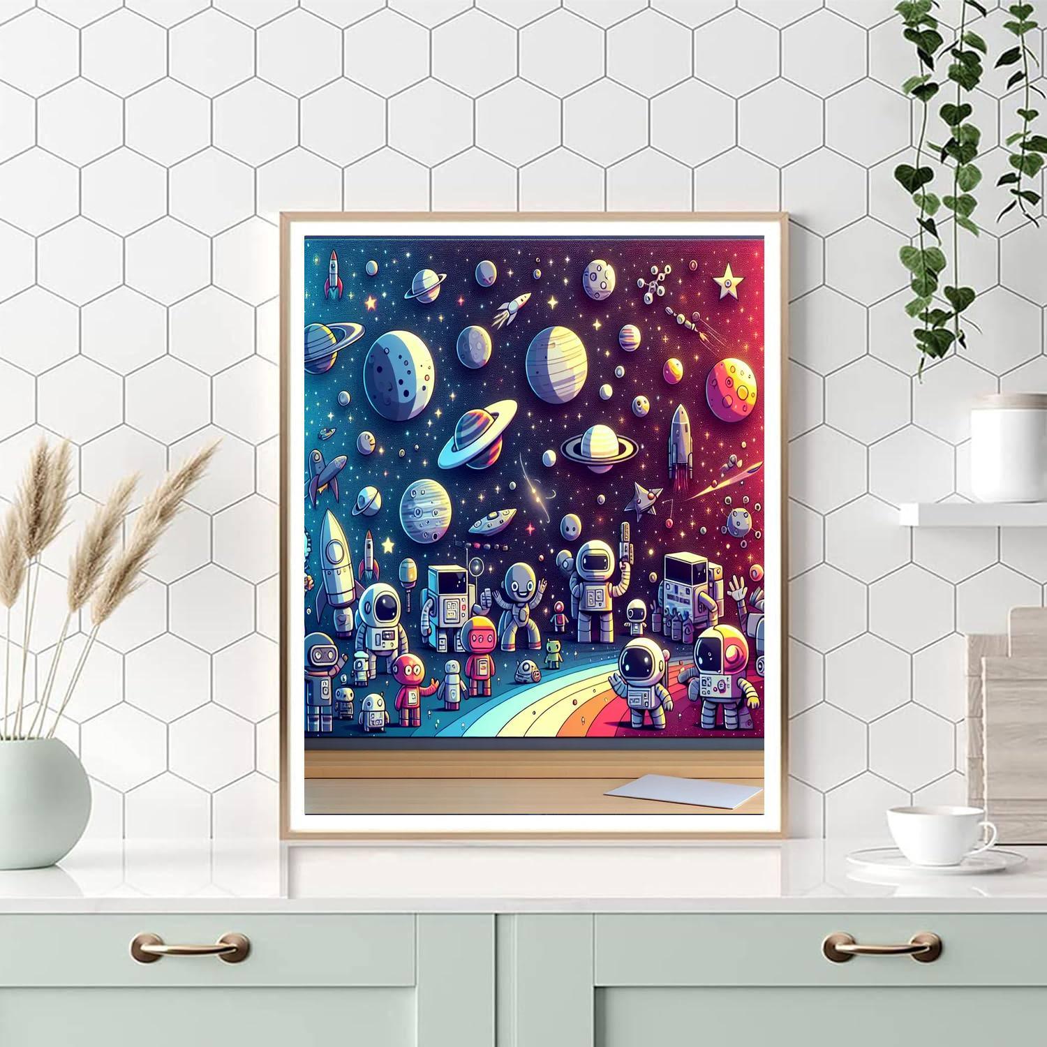 Fun With Space Robots Painting By Numbers Kit