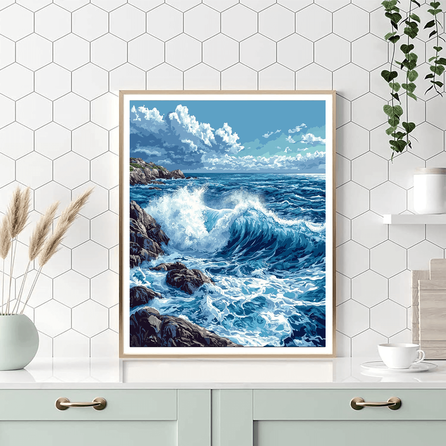 Hokusai Inspired Waves Of Inspiration  Painting By Numbers Kit