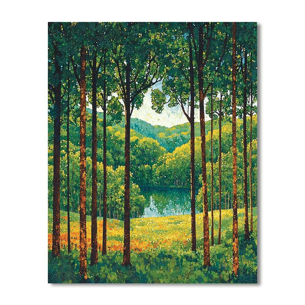Georges Seurat Inspired Majestic Forests  Paint By Number