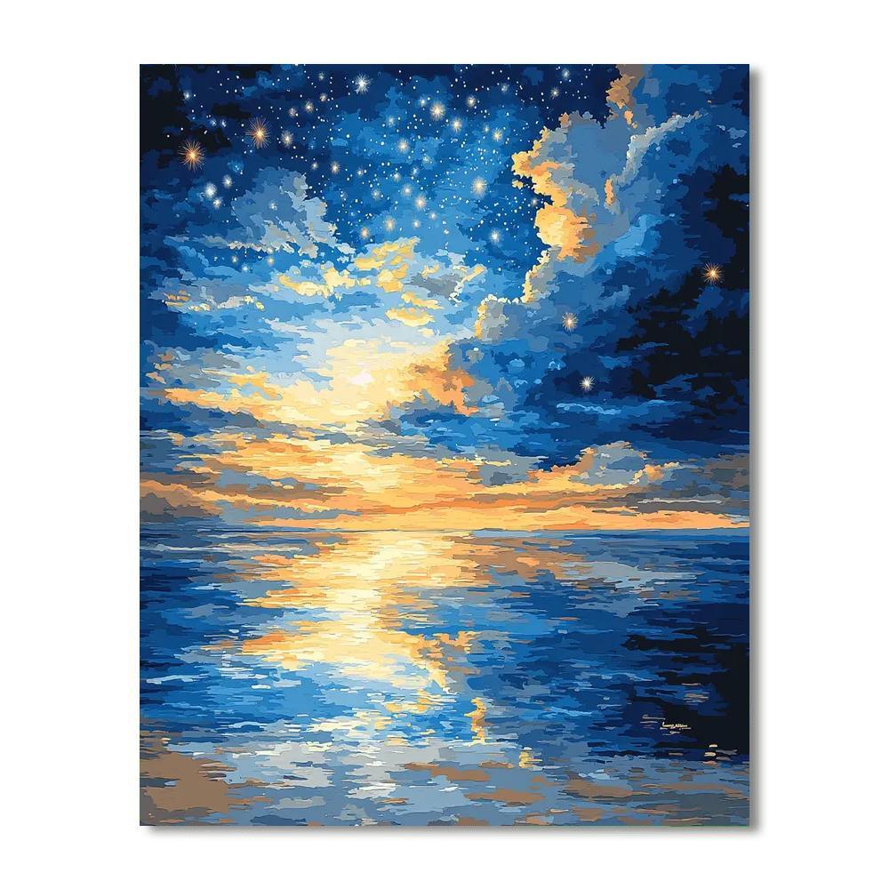 Edgar Degas Inspired Celestial Reflection In Twilight  Paint By Number