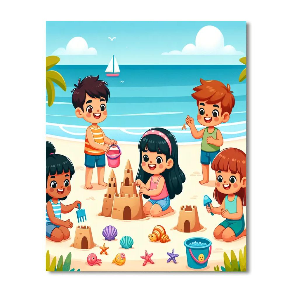 Joyful Seaside Getaway Painting Number Kit