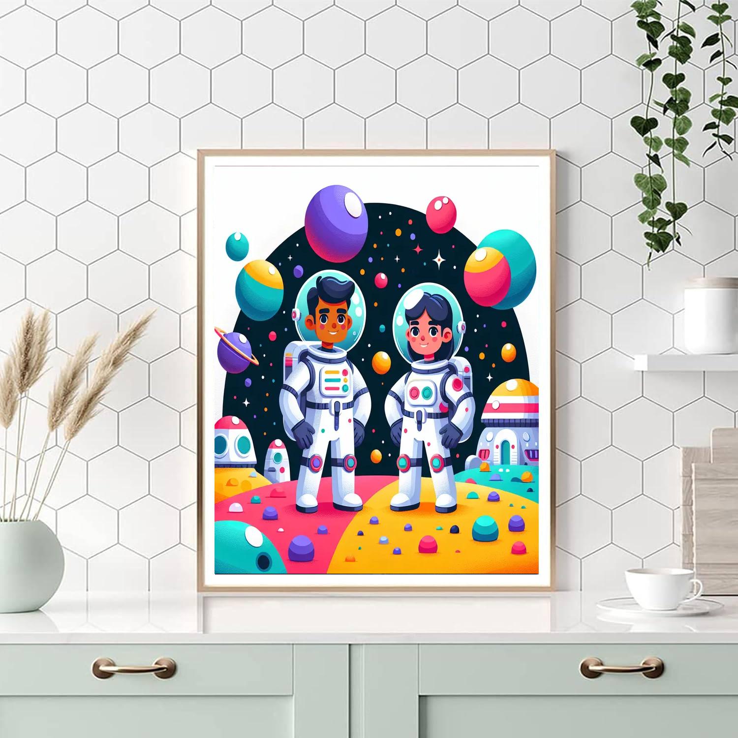 Space Colony Adventure Painting Number Kit
