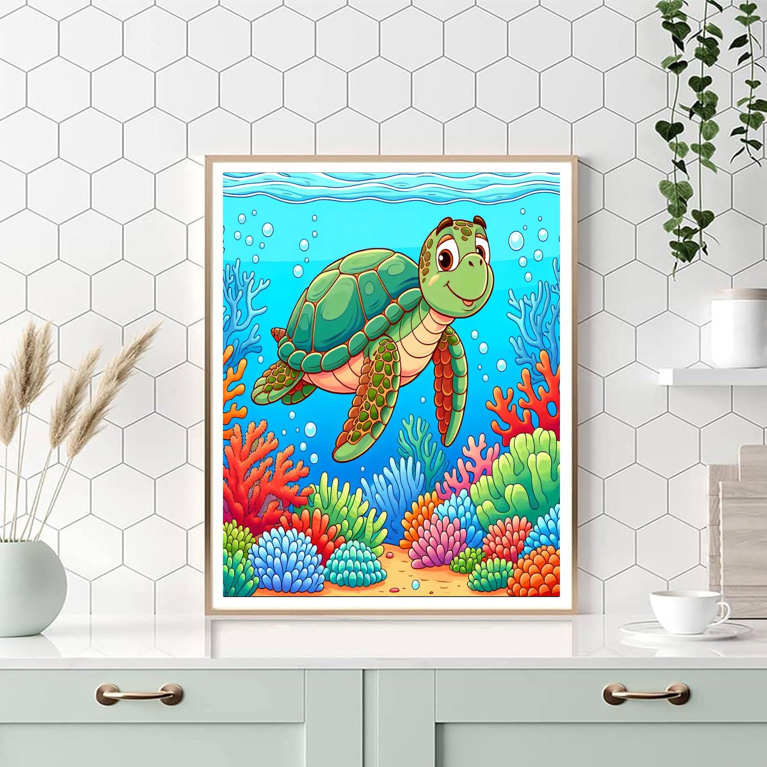 Turtle's Underwater Expedition Paint By Numbers