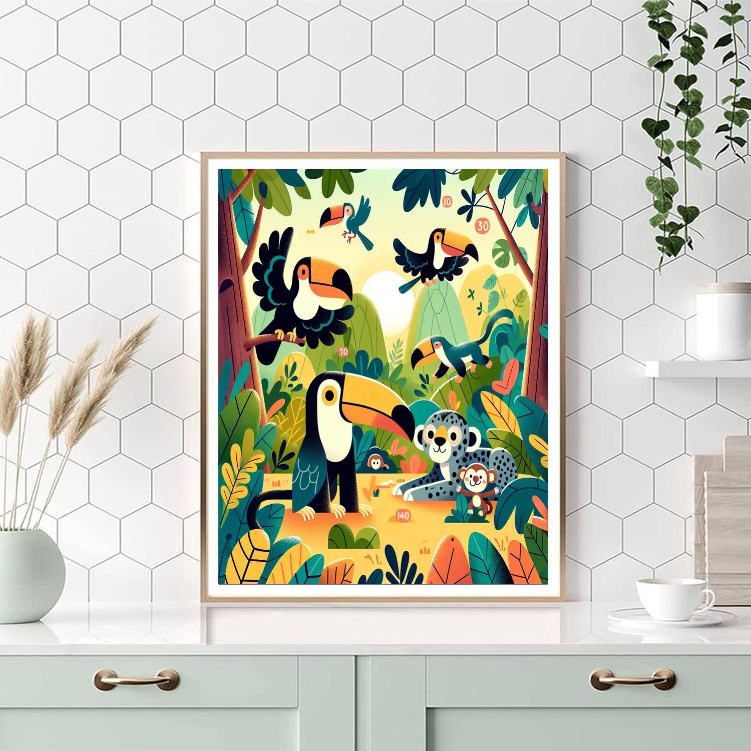 Jolly Jungle Frolic Number Painting