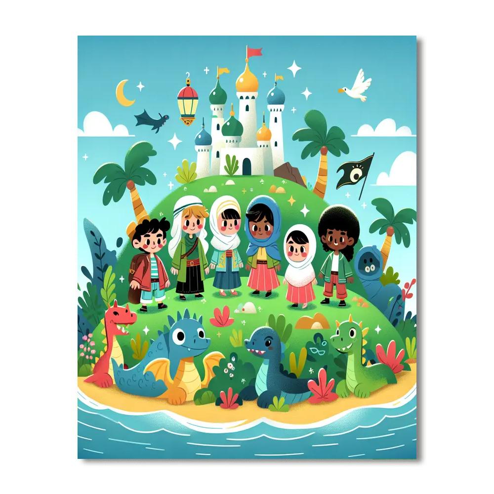 Mystical Enchanted Island Number Painting