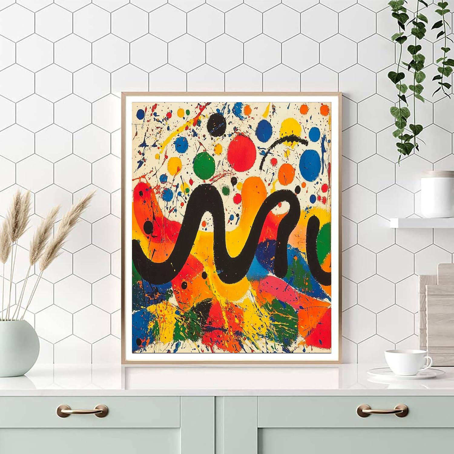 Joan Miró Inspired Vivid Exploration  Paint By Color