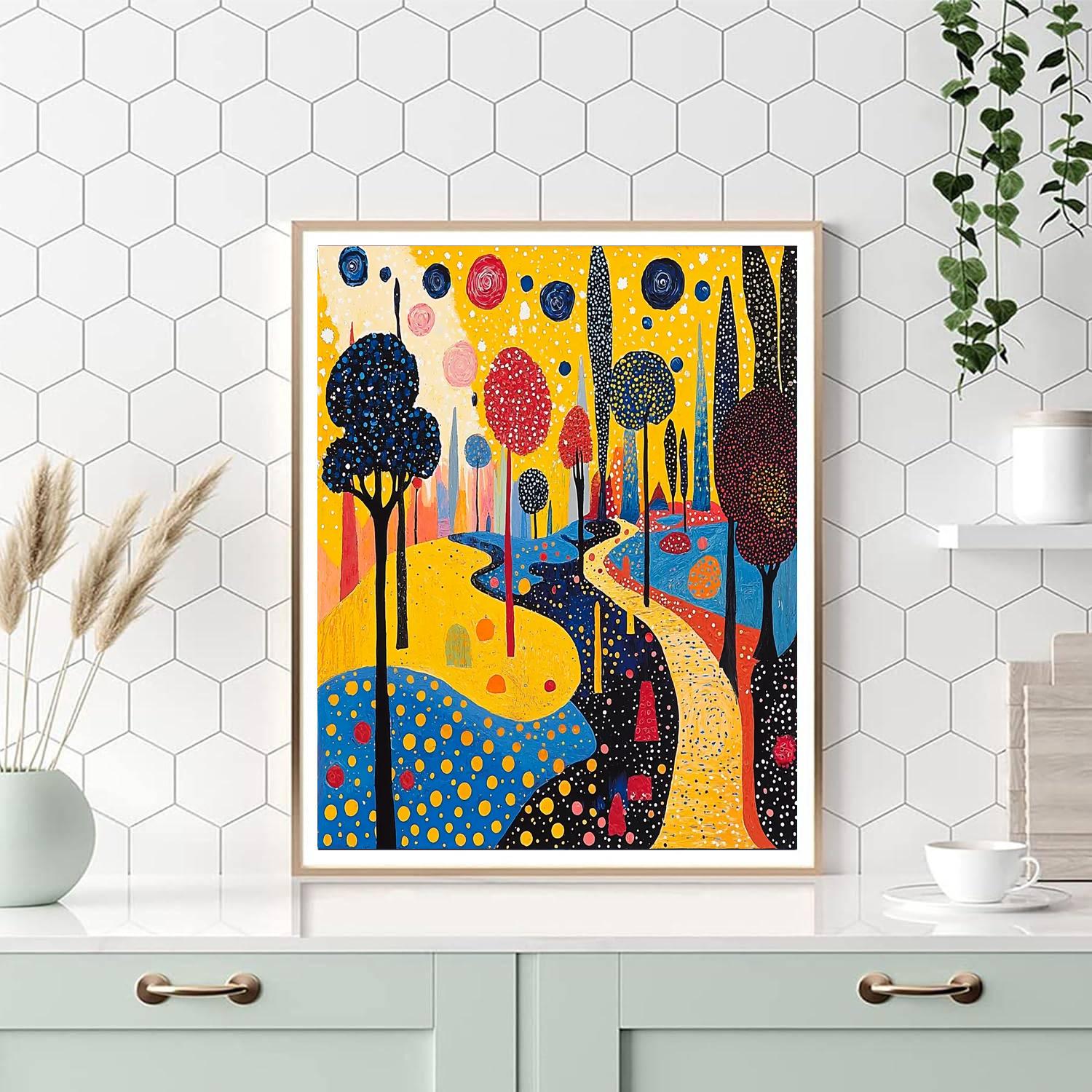 Yayoi Kusama Inspired Repetitive Dreamscape  Paint By Number