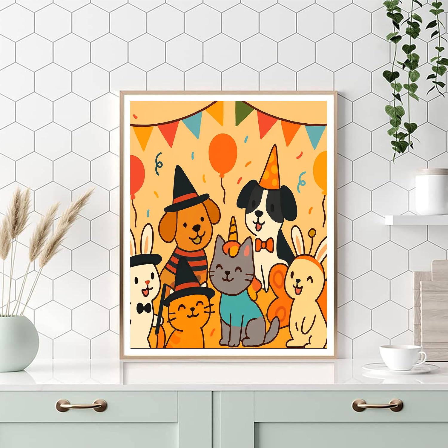 Silly Animal Costume Party Paint By Numbers Kits