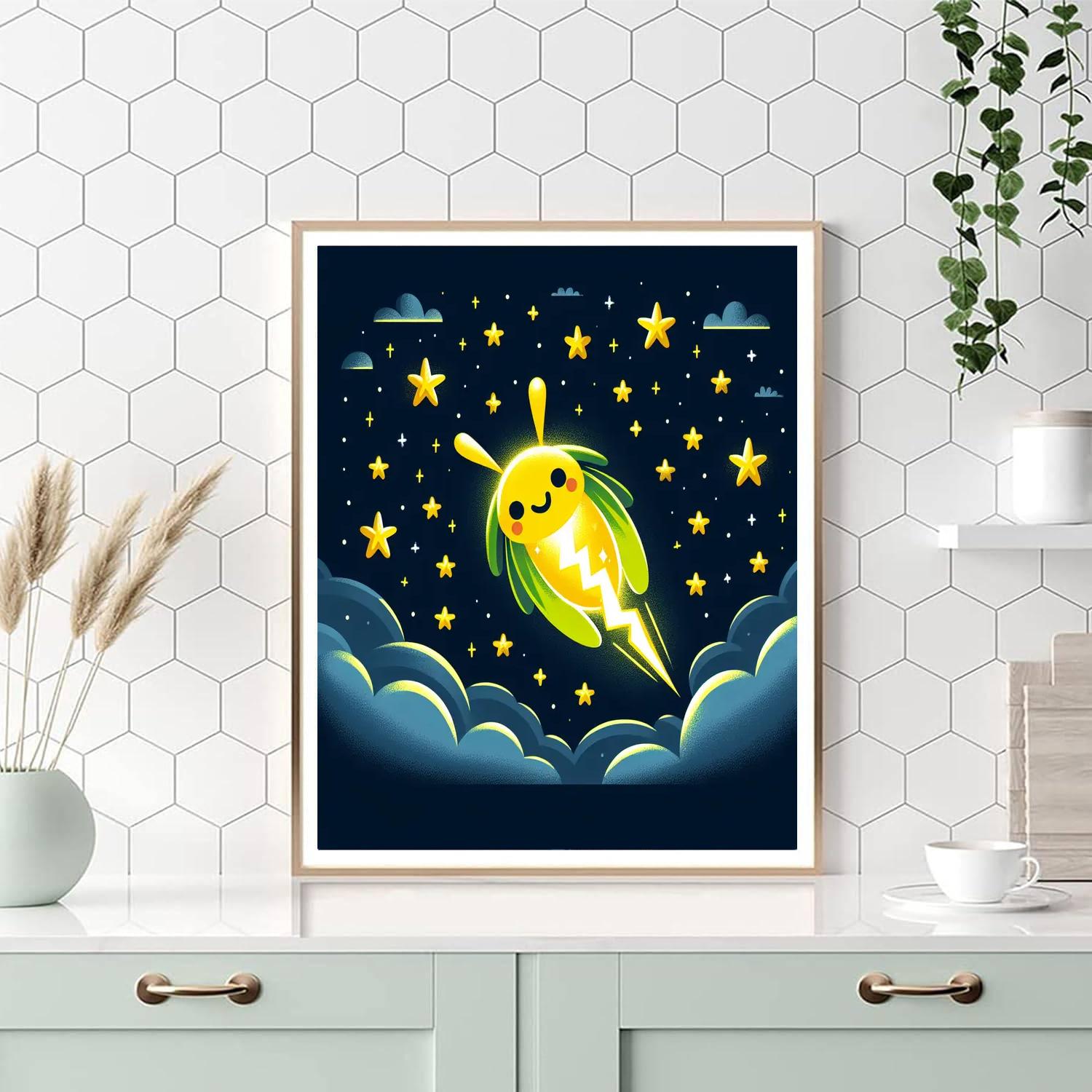 Lively Lightning Bug Number Painting