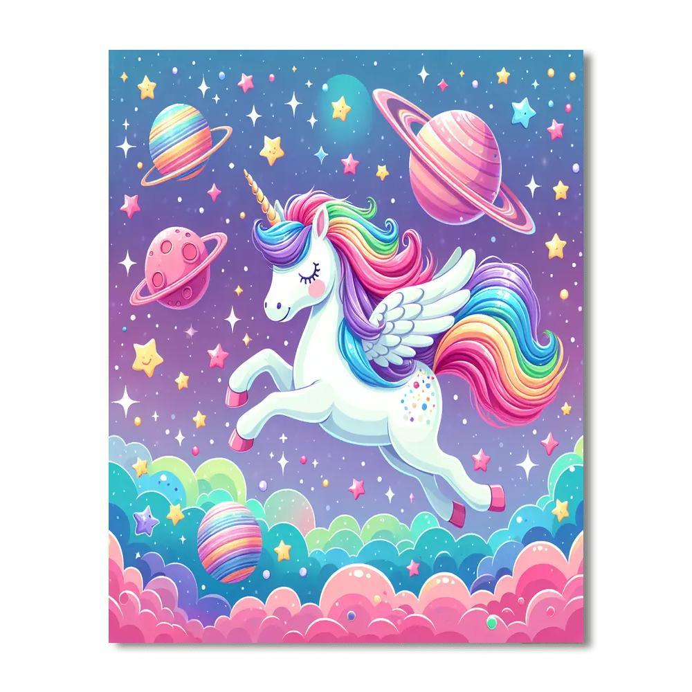 Dreamy Unicorn Galaxy Paint By Numbers Art