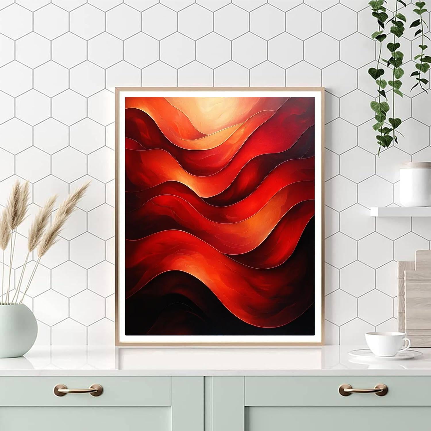 Caravaggio Inspired Fluid Echoes  Number Painting