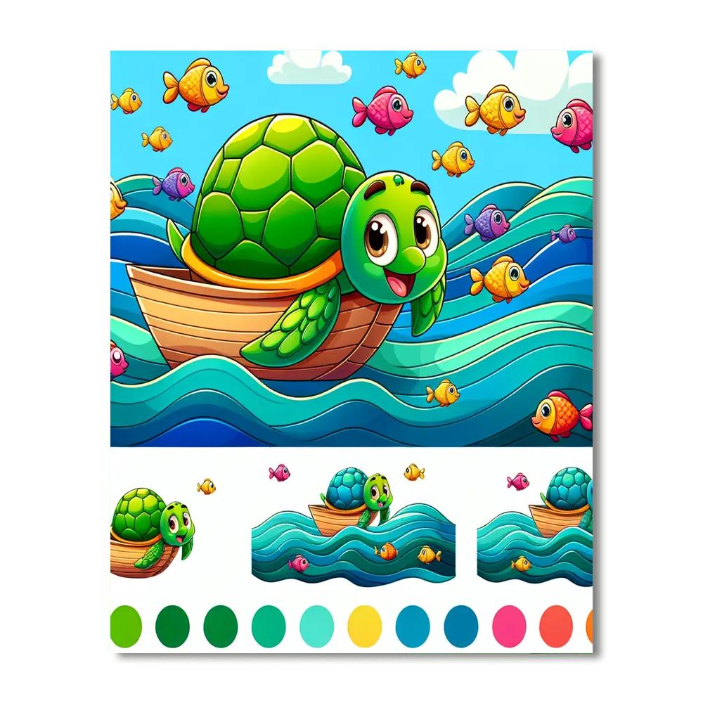 Seafaring Turtle Voyage DIY Paint By Numbers