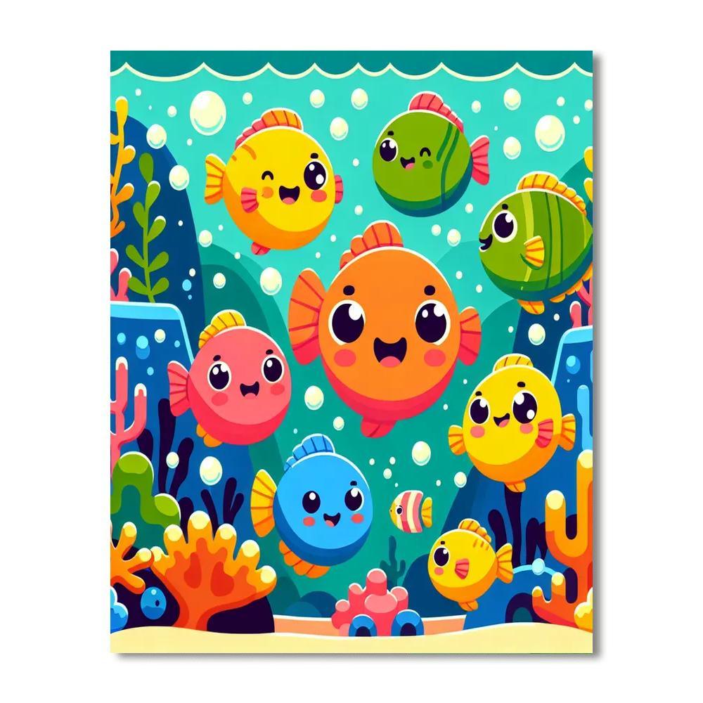 Fun With Fishes Painting Number Kit