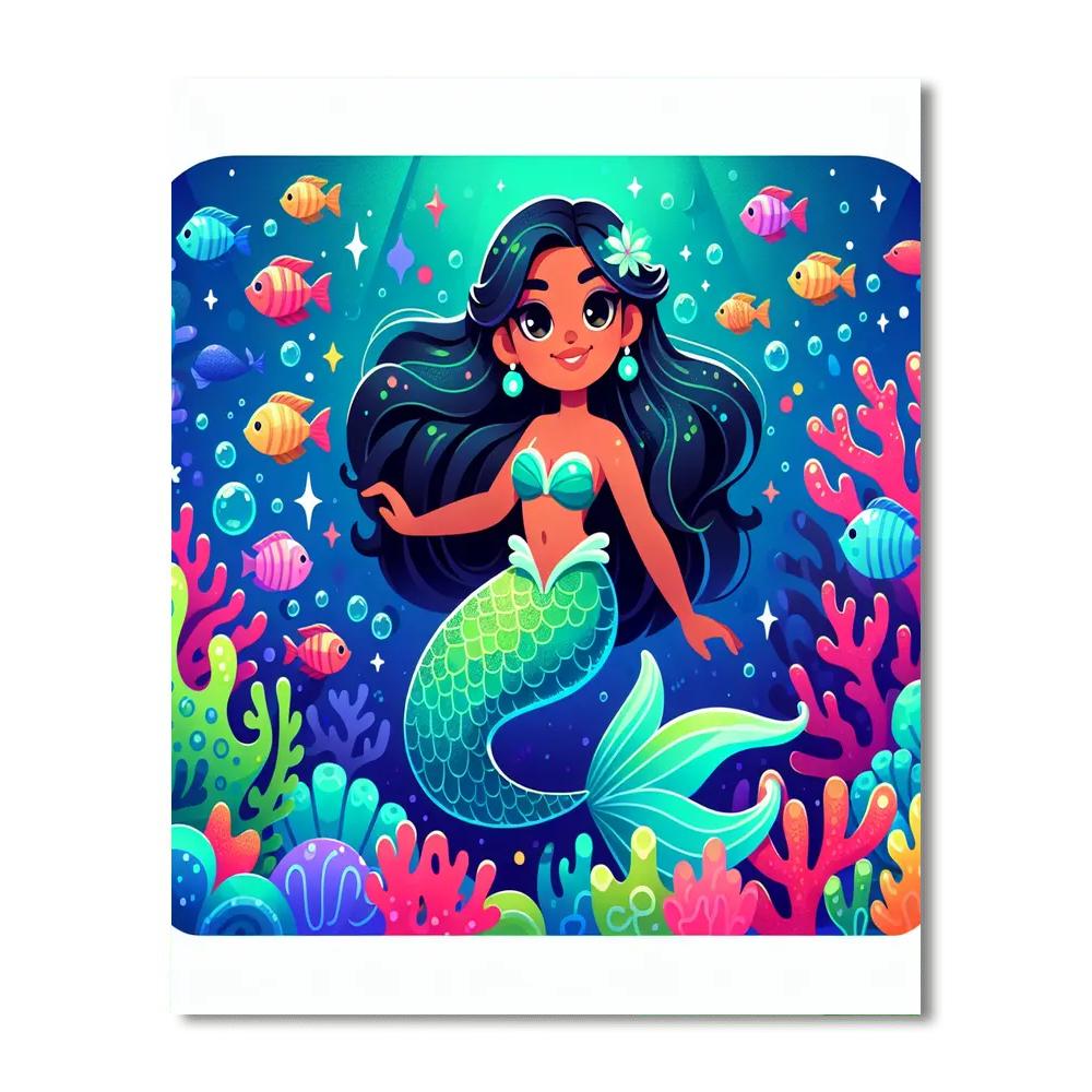 Glittering Mermaid Number Painting