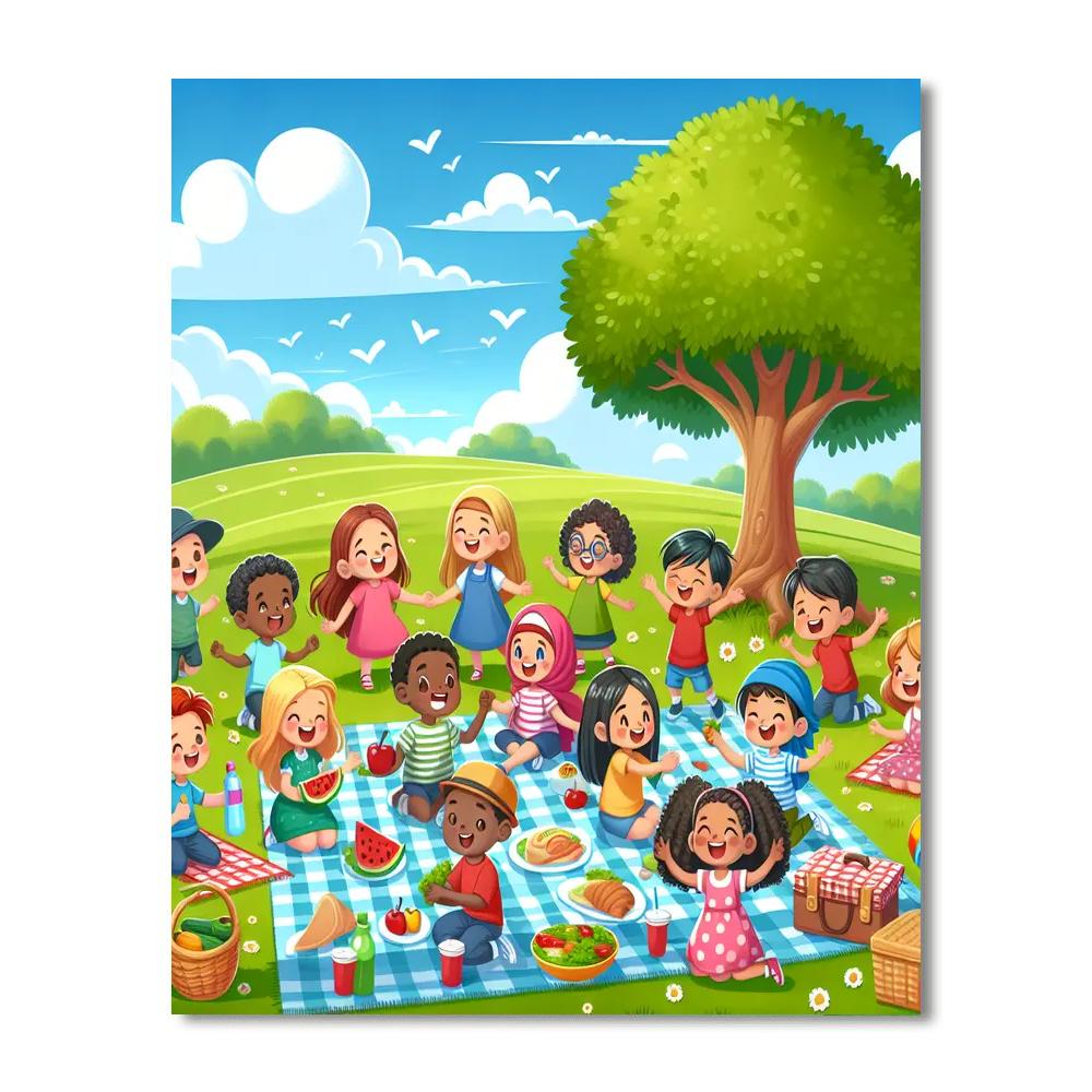 Sunshine Picnic Party DIY Paint By Numbers