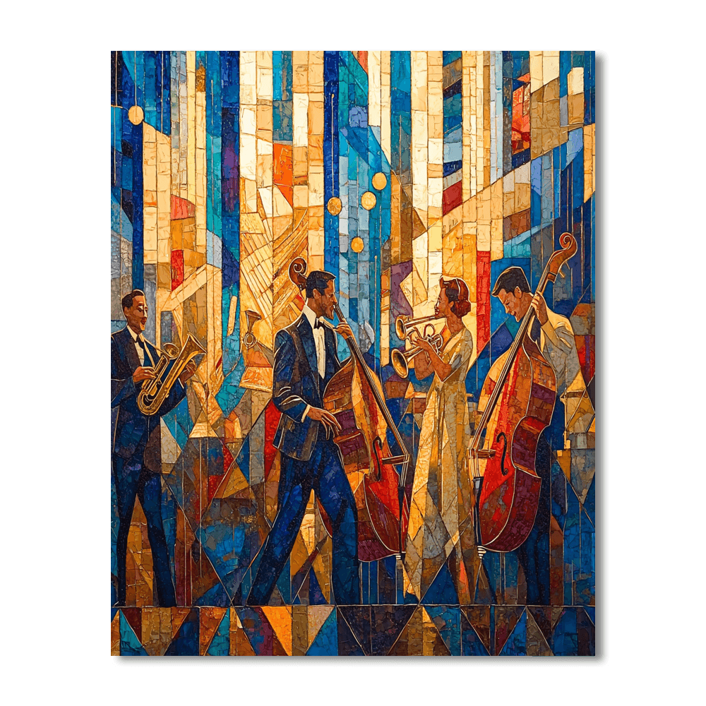 Art Deco Inspired Jazz Age Groove  Paint By Numbers Art