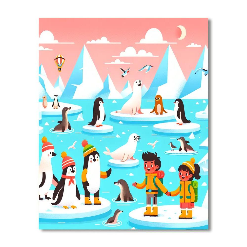 Friendly Polar Expedition Painting Number Kit